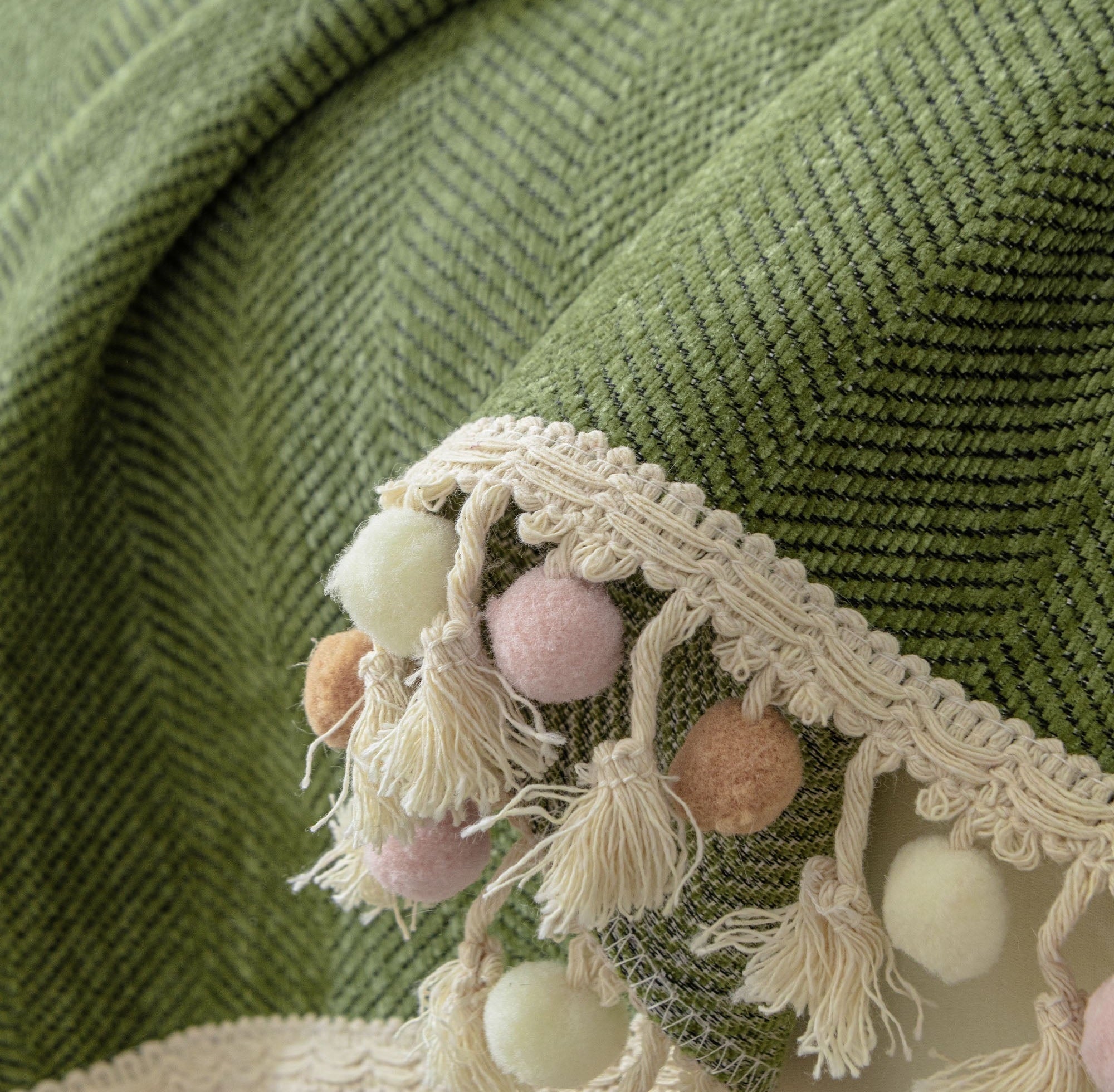 Luxury Zig Zag Fringe Sofa Cover Pet Friendly 2