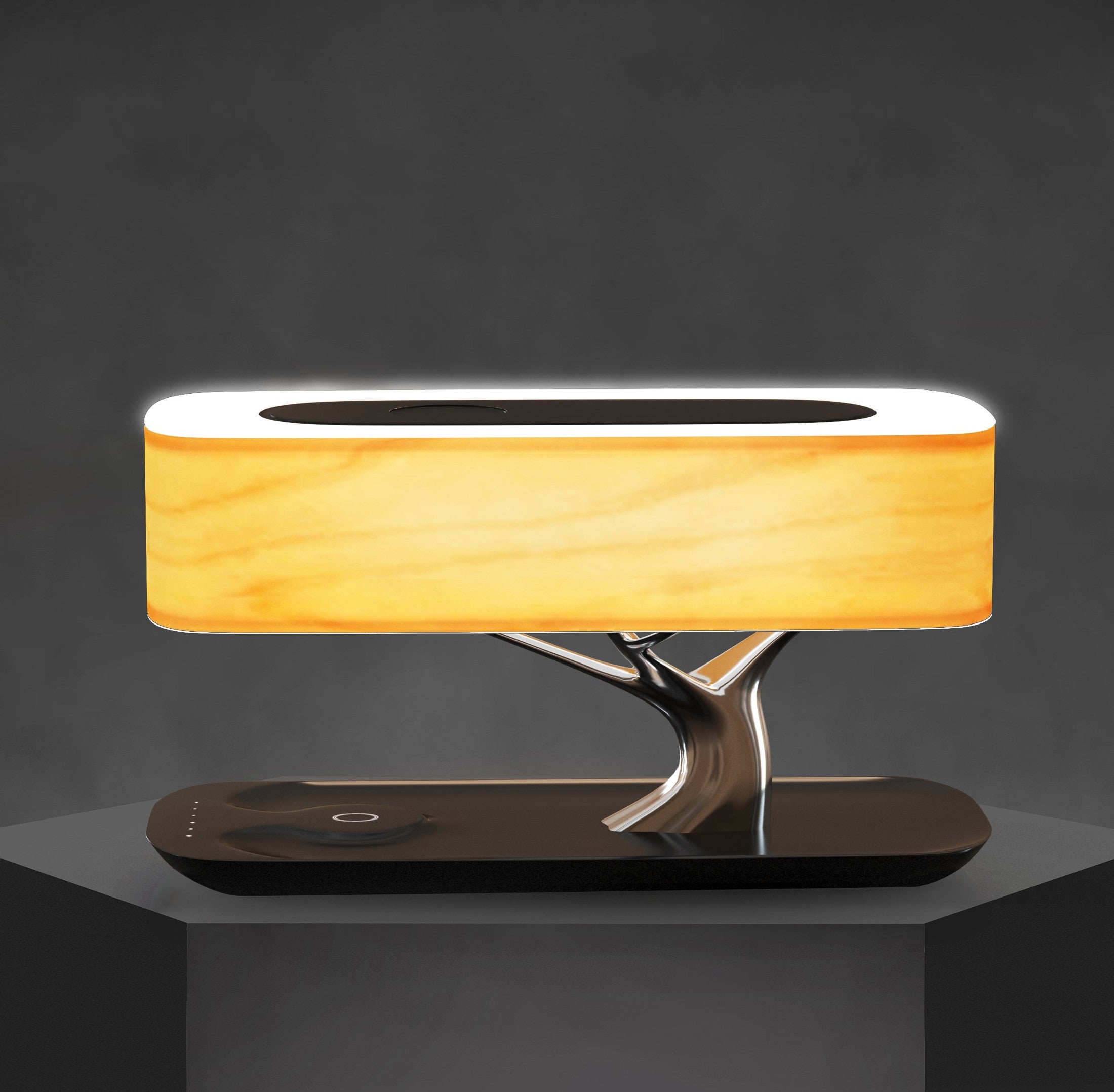 Modern Aesthetic | Table Lamp with Wireless Charging & Bluetooth Speakers for Stylish Living Room Decor 4