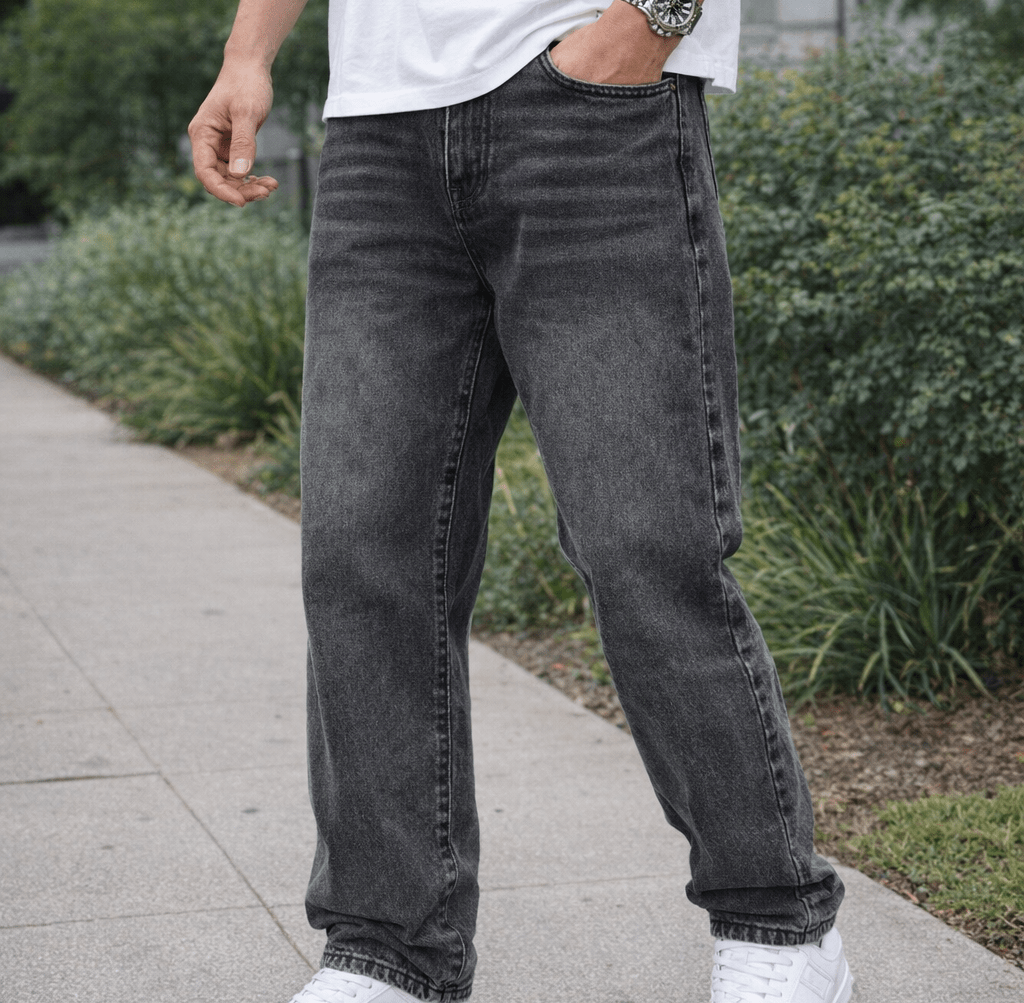 Riverton | Baggy Jeans Relaxed Fit Denim with Clean Streetwear Styling - white background