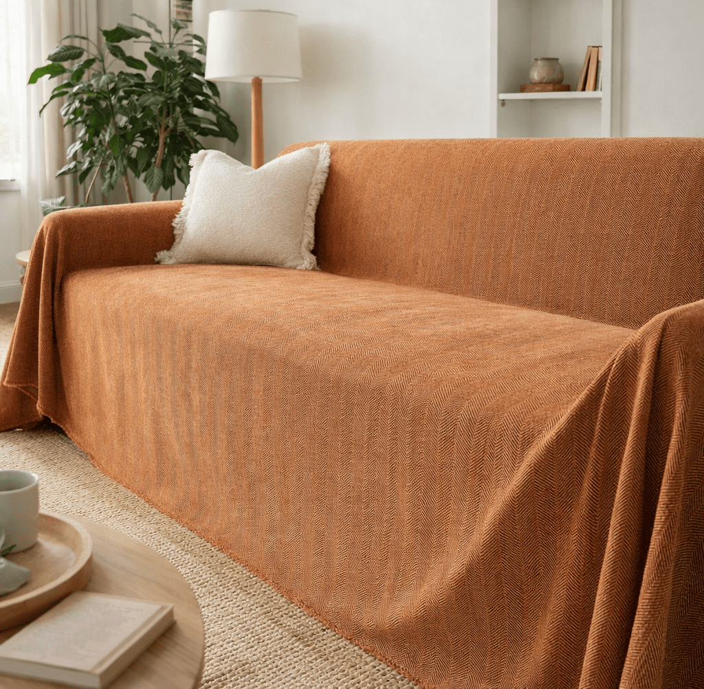 Sableweave | Zig Zag Sofa Cover Soft-Touch Fabric with Pet-Friendly Durable Design - white background