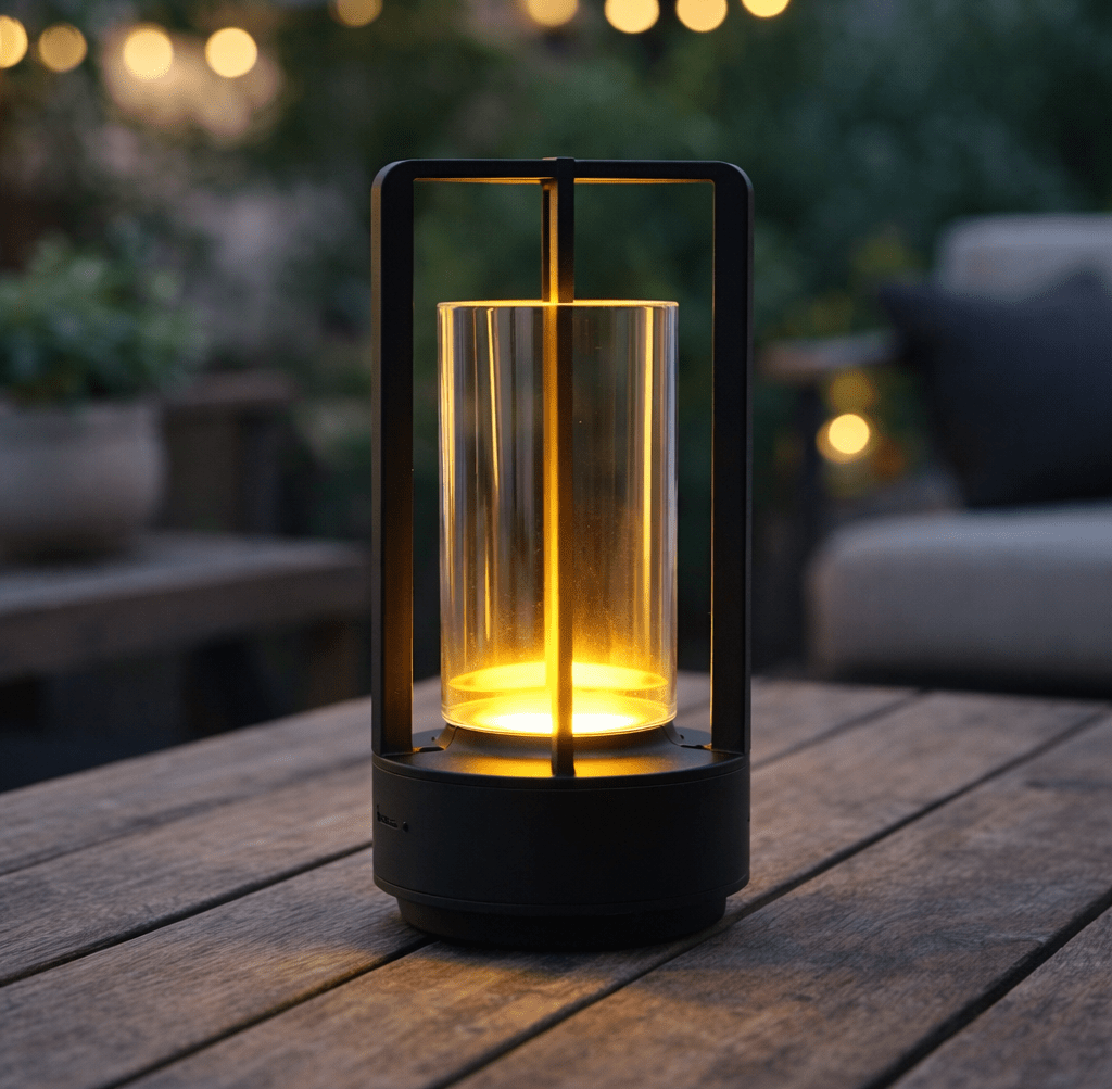 Kiyagi | Crystal Lantern Table Lamp Aluminum Alloy with Touch Control and USB-C Charging - white background