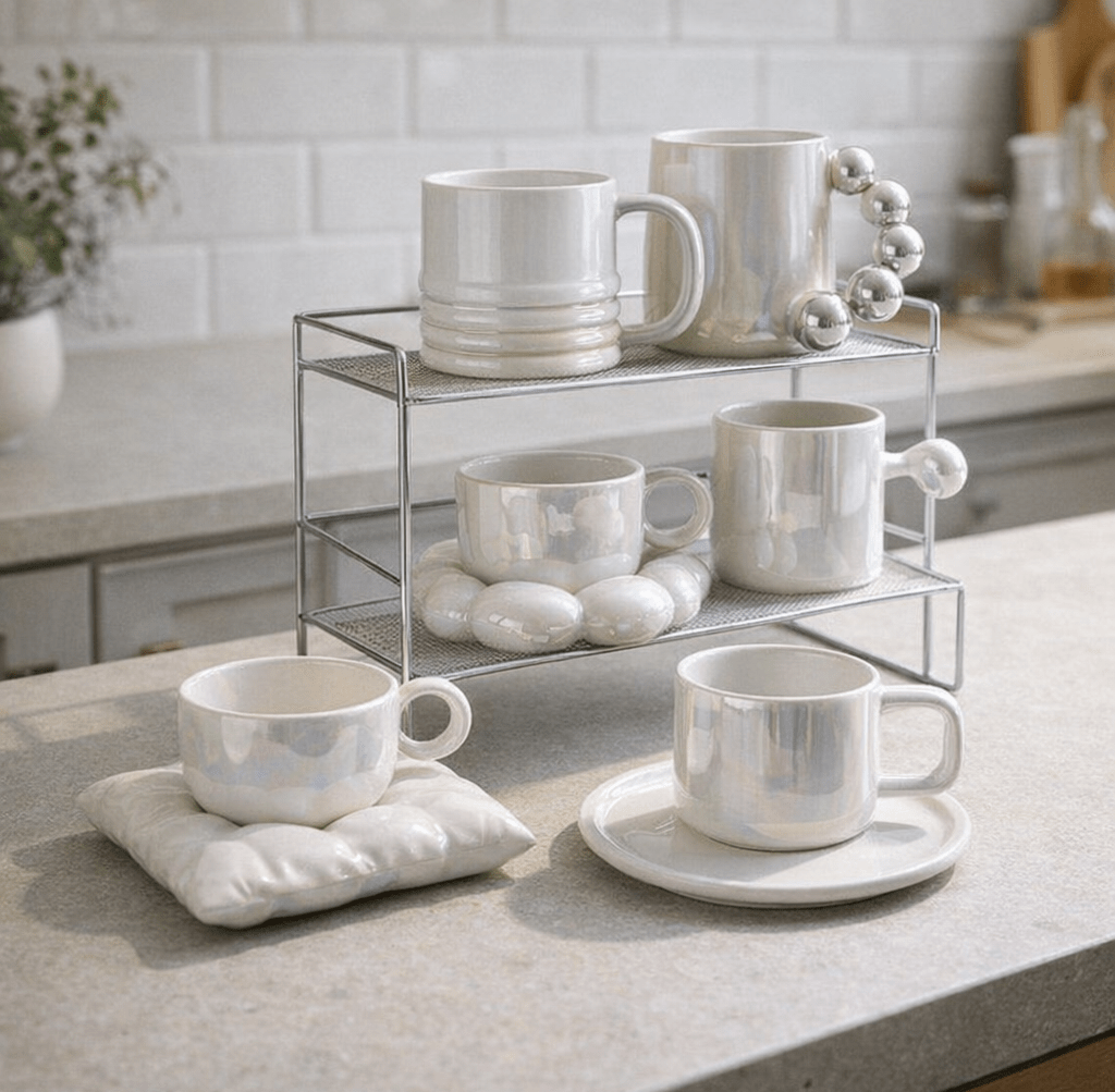 Caimari | Coffee Mugs Porcelain with Minimalist Curves and Refined Finish - white background