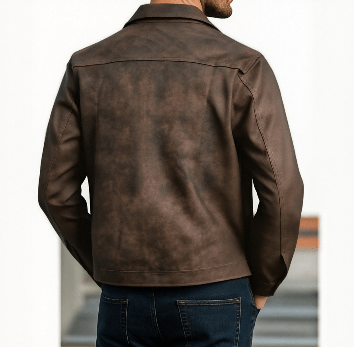 【24-hour shipping out】Men's Classic Fashion Zipper PU Leather Jacket 98679789U 2