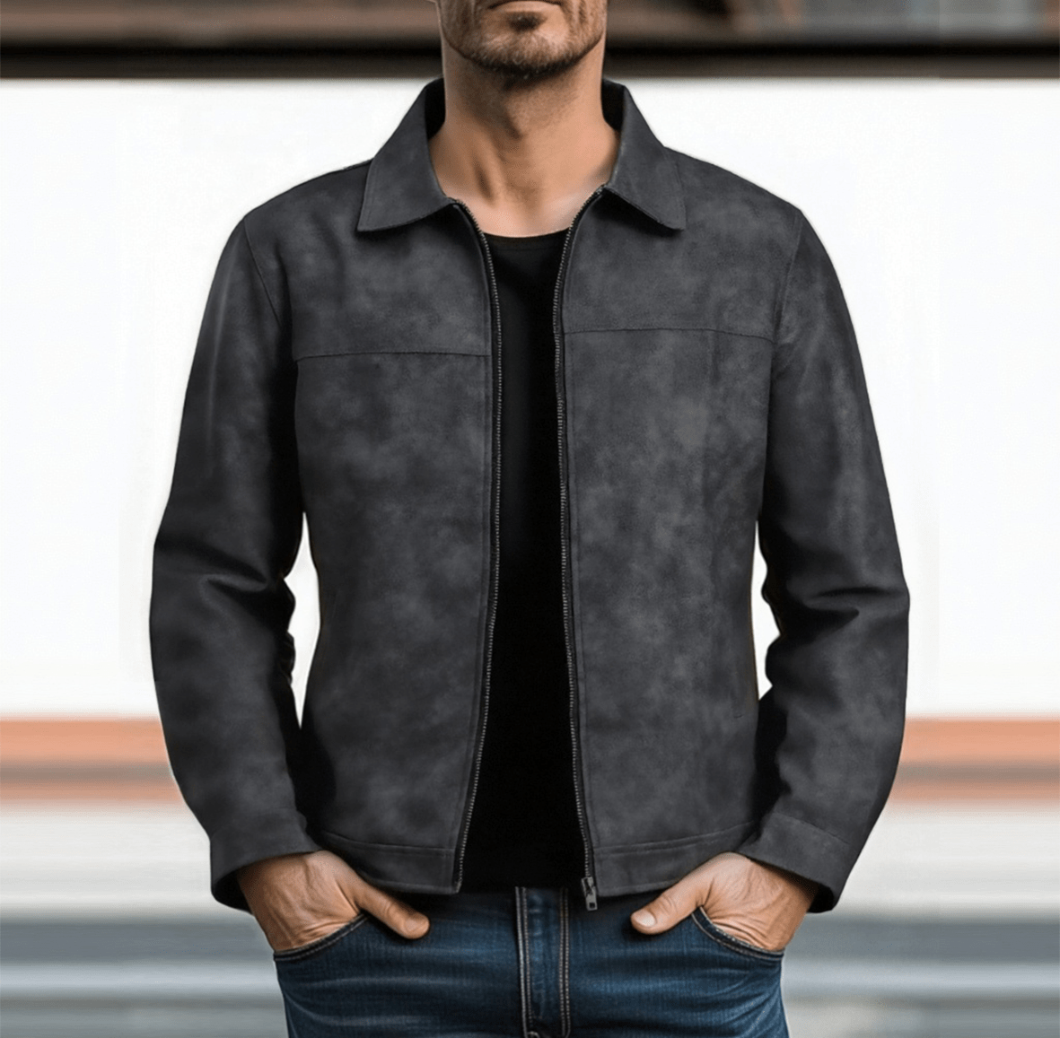 【24-hour shipping out】Men's Classic Fashion Zipper PU Leather Jacket 98679789U 4