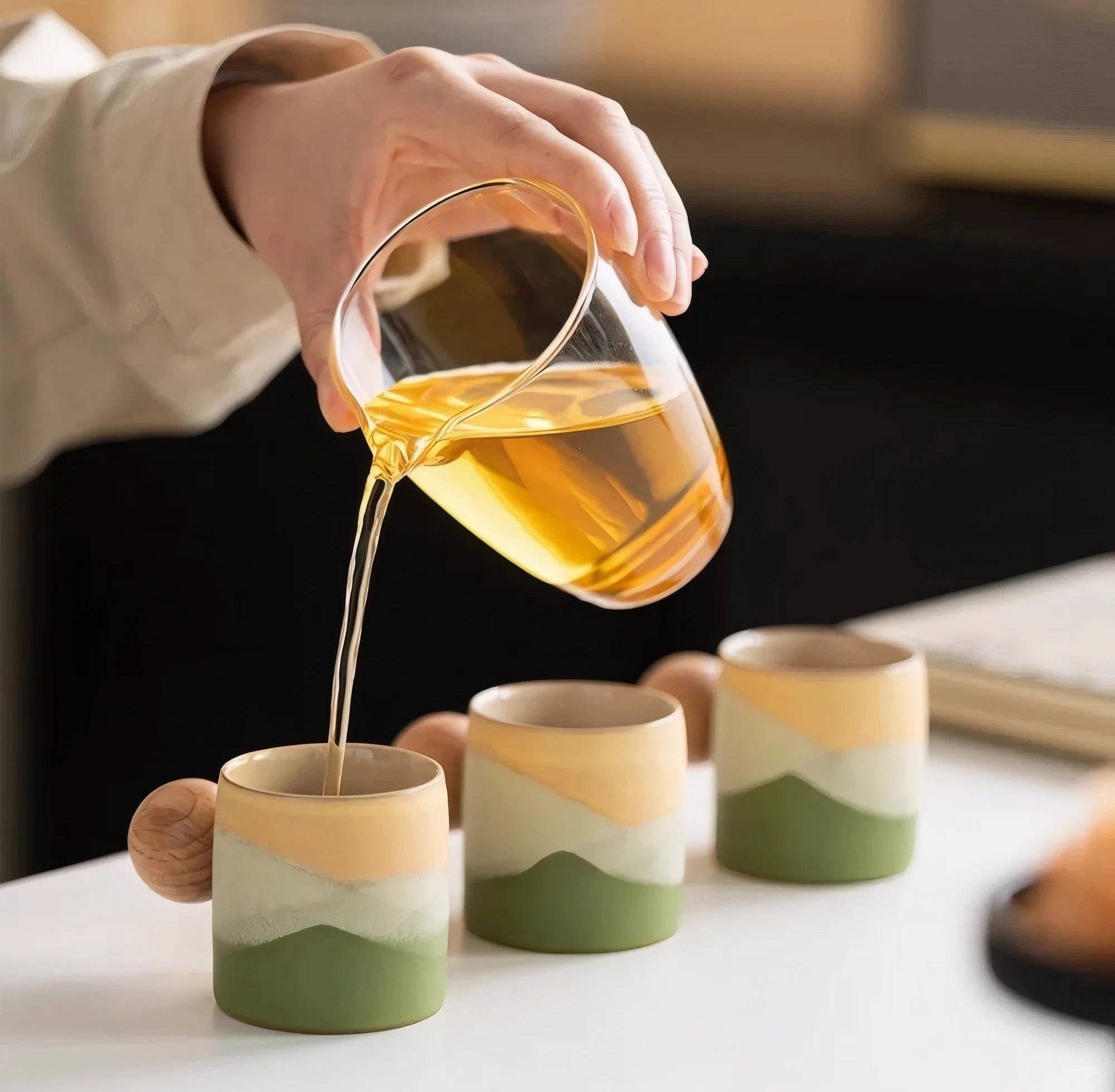 Ceramic Espresso Mug with Natural Wood Handle for Elegant Sipping Experience 2