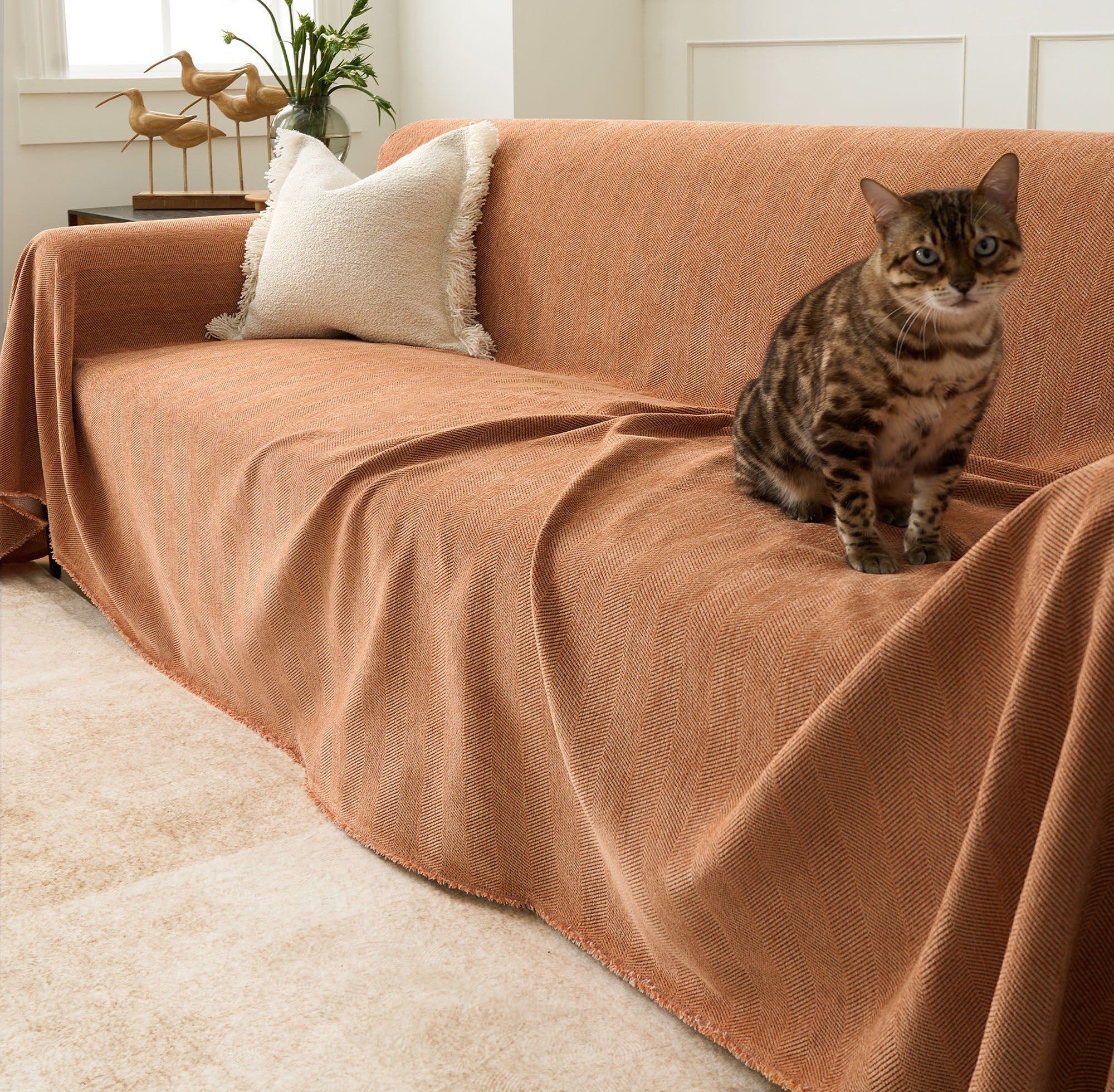 Durable Zig Zag Pet-Friendly Sofa Cover 2