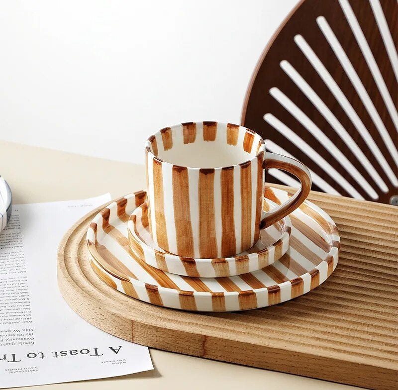 Handcrafted Ceramic Dinnerware Set with Organic Shapes for Elegant Dining 0