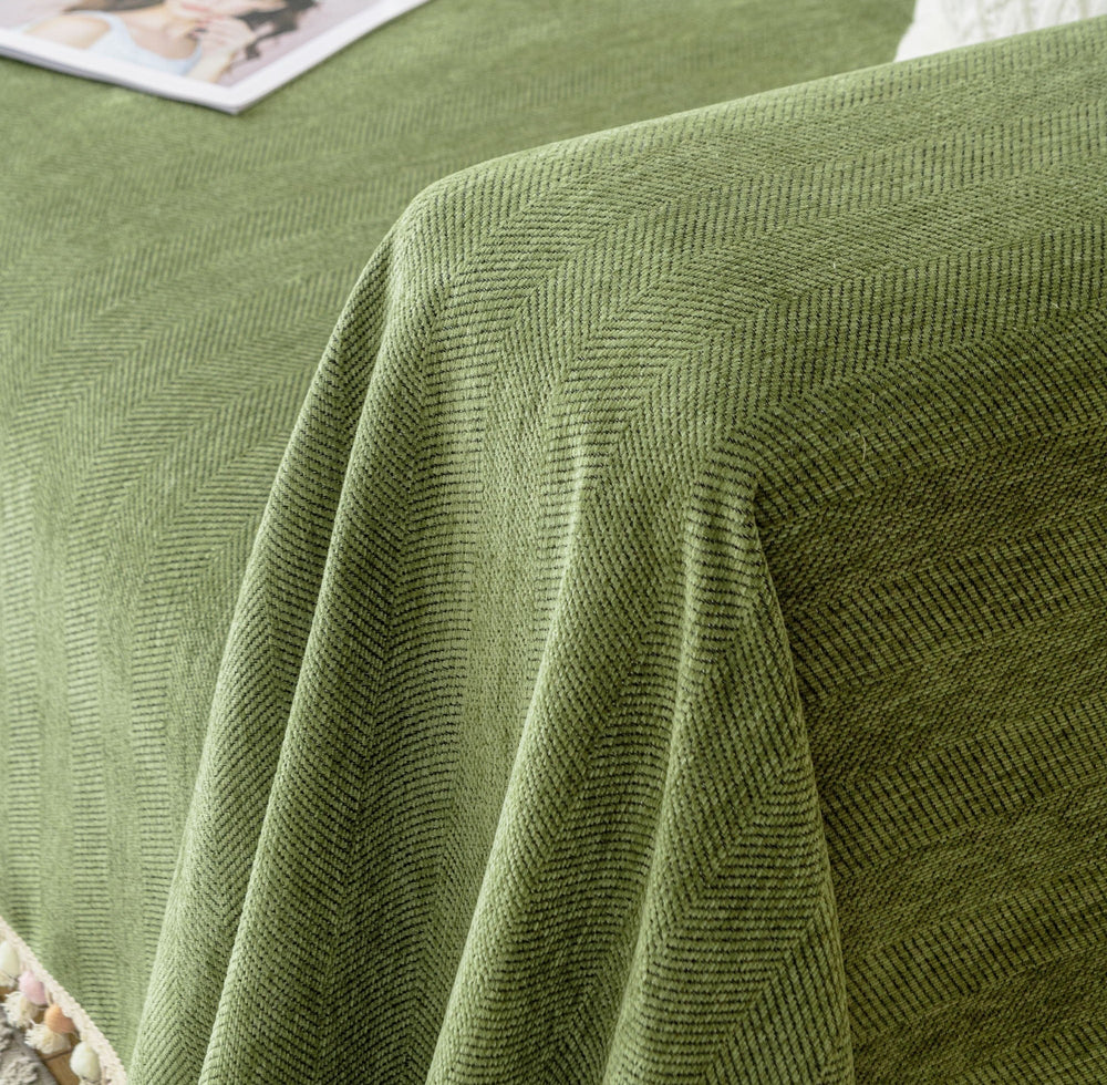 Luxury Zig Zag Fringe Sofa Cover Pet Friendly 1