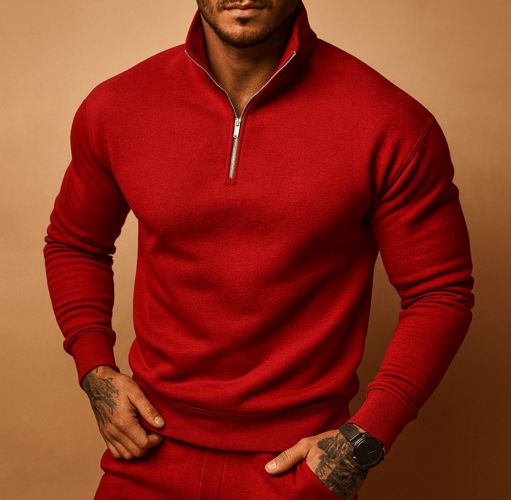 Men’s Half Zip Jumper – Knitted Pullover for Autumn and Winter 1