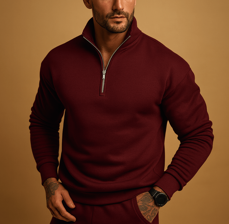 Men’s Half Zip Jumper – Knitted Pullover for Autumn and Winter 3