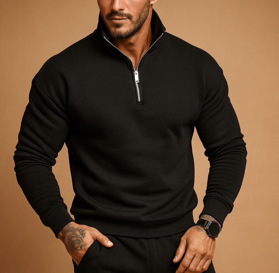 Men’s Half Zip Jumper – Knitted Pullover for Autumn and Winter 4