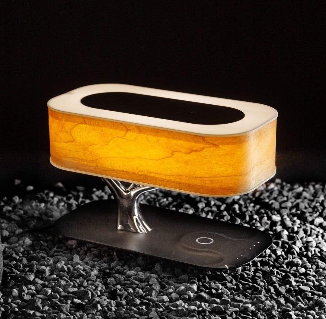 Modern Aesthetic | Table Lamp with Wireless Charging & Bluetooth Speakers for Stylish Living Room Decor 6