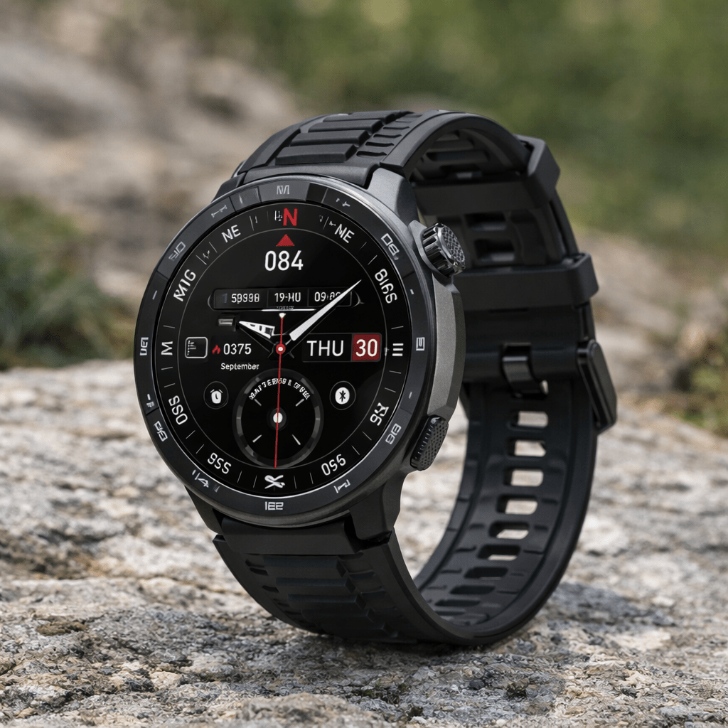 Aegis | GPS Smartwatch Metal Case with 1.43in AMOLED Always On Display - white background