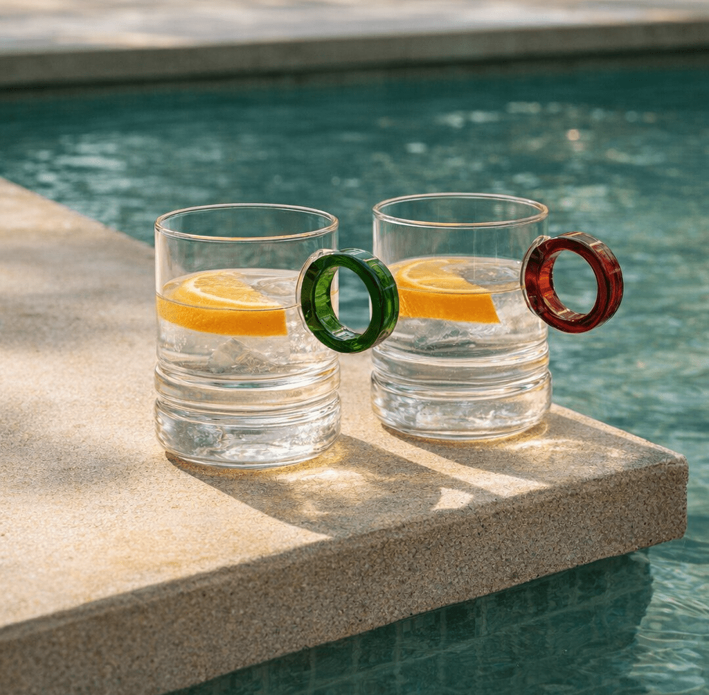 Capita Arc | Drinking Glass High-Quality Glass with Circular Ergonomic Handle - white background