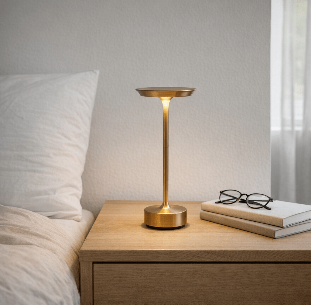 Kiyagi | USB Rechargeable Table Lamp Aluminum Alloy with Touch Dimming and Adjustable Color Temperature - white background